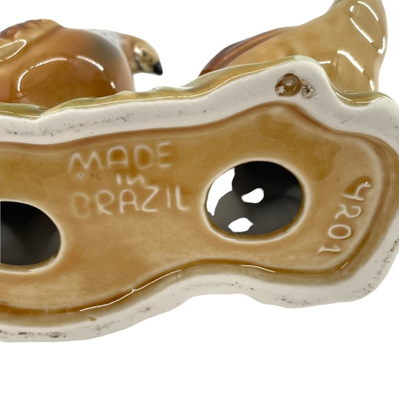 Vintage Rooster & Hen Amber Glaze Ceramic Figurine Made in Brazil #4201 6" High - Picture 11 of 11